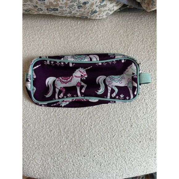 Pottery Barn PB Kids Mackenzie Purple Unicorn School Pencil Pouch - Picture 3 of 8